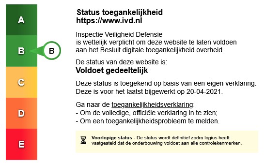 Toegankelijkheidslabel van deze website